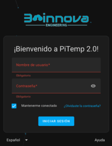 PiTemp 2.0 login